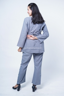 Mama Hamil Baju Setelan Kerja Ibu Hamil Bordir Bunga Dada Pauline Cloth - STJ 104